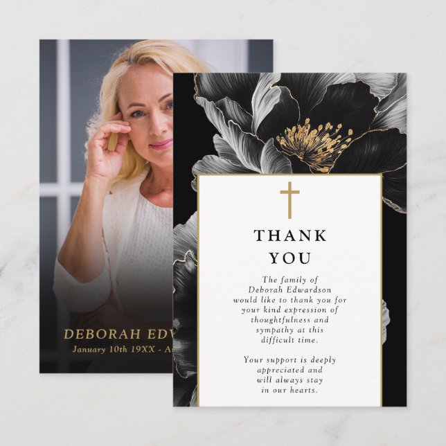 Christliches modernes Foto zur Beerdigung des Lebe Dankeskarte (Vorne/Hinten)