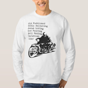 Christliches Motorrad Männer Cool Lustig Retro Gla T-Shirt