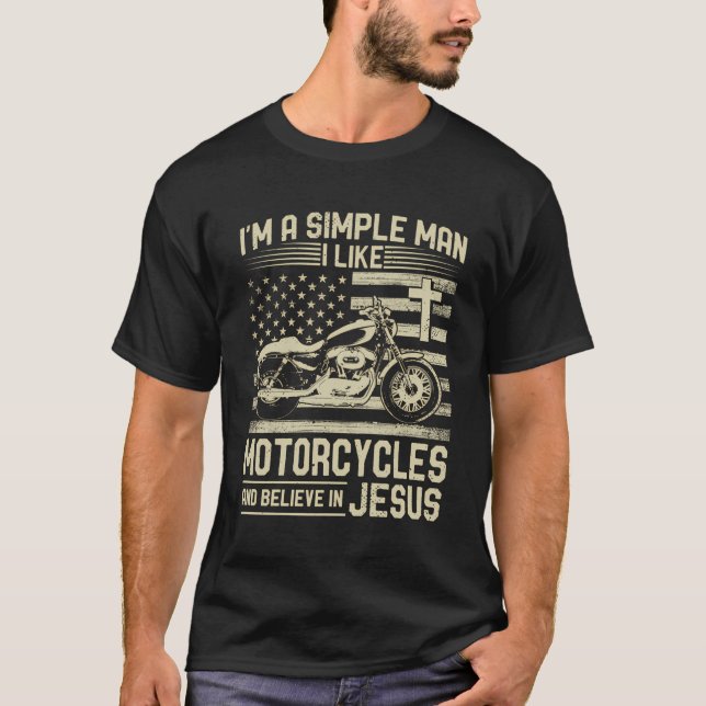 Christliches Motorrad und Jesus Faith Christlich B T-Shirt (Vorderseite)