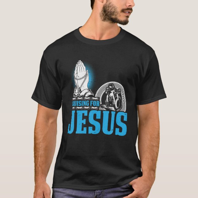 Christliches Motorradfahren für Jesus Fait T-Shirt (Vorderseite)