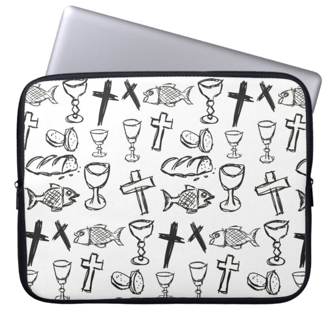Christliches Muster Laptopschutzhülle (Vorderseite)