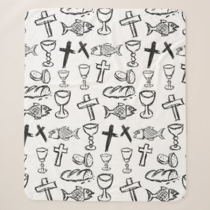Christliches Muster Sherpadecke