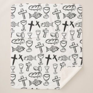 Christliches Muster Sherpadecke