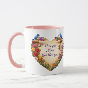 Christliches Muttertagsgeschenk Blumiges Herz Tass Tasse