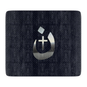 Christliches Nazarene-Symbol auf Navy Blue Schneidebrett