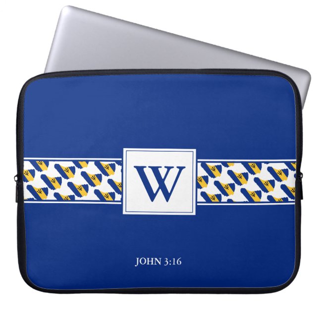 CHRISTLICHES Notebook mit BARBADOS Monogram Laptopschutzhülle (Vorderseite)