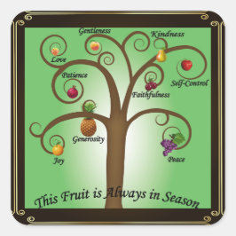 Christliches Obst des Spirituosenstickers Quadratischer Aufkleber