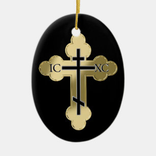 Christliches orthodoxe Kreuz Keramikornament