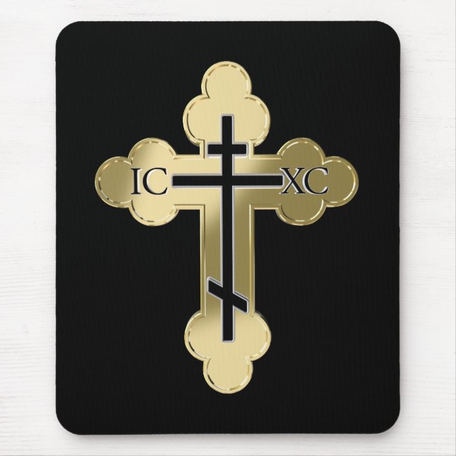 Christliches orthodoxe Kreuz Mousepad (Vorne)