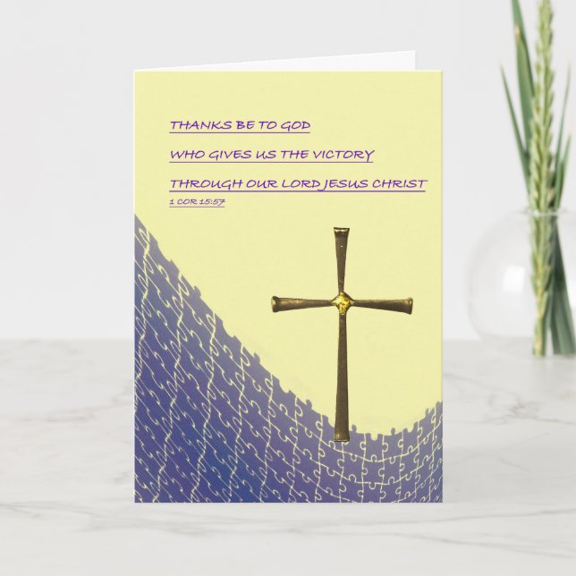 Christliches Osterkarte mit leerem goldenen Kreuz Karte (Vorderseite)