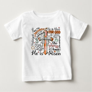 Christliches Osterkreuz Er ist auferstanden Baby T-shirt