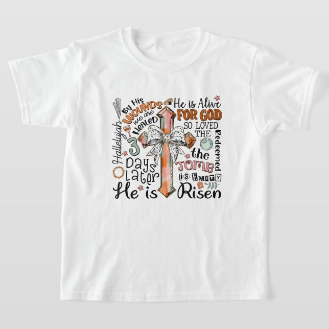 Christliches Osterkreuz Er ist Risen T-Shirt (Ablage )