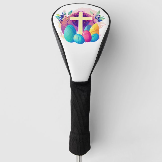 Christliches Osterkreuz Golf Headcover (Vorderseite)
