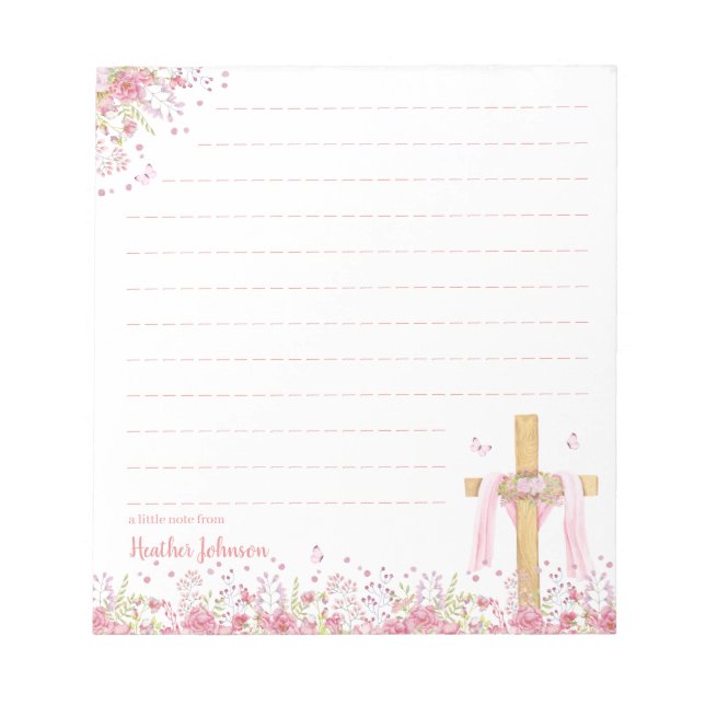 Christliches Osterkreuz Personalisiert Notizblock (Vorderseite)