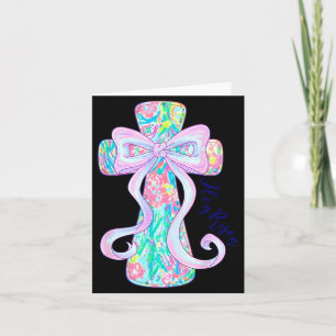 Christliches Osterkreuz religiös auferstanden flor Karte