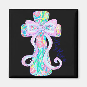Christliches Osterkreuz Religiös Auferstanden Flor Magnet