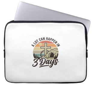 Christliches Ostern 3 Tage Retro Kreuz Höhlen T-Sh Laptopschutzhülle