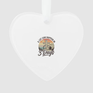 Christliches Ostern 3 Tage Retro-Kreuz-Höhlen-T-Sh Ornament