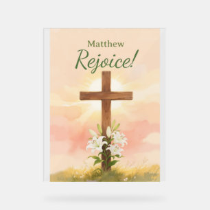 Christliches Ostern Freue dich Personalisiertes Na Acrylschild