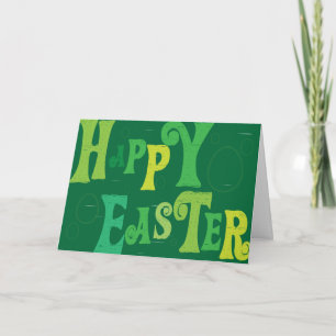 Christliches Ostern-Karte ~ Grün fröhliche Ostern Feiertagskarte