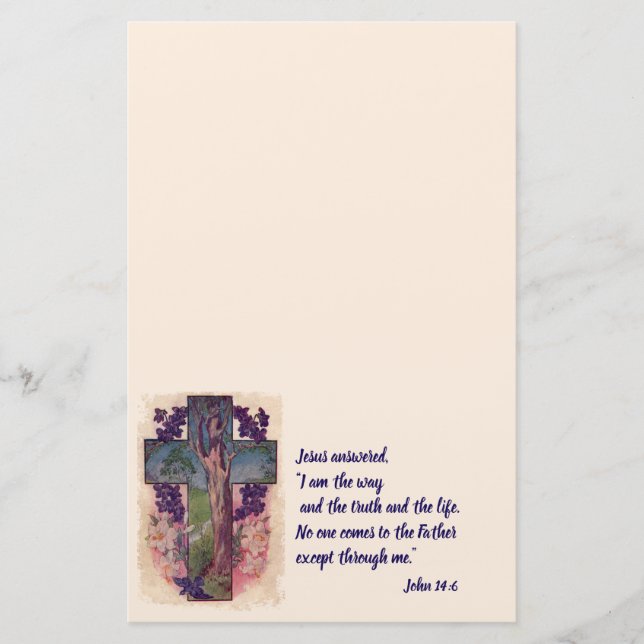 Christliches Papier für Kreuz und Baum (Vorderseite)