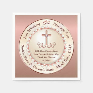 Christliches Papier Napkins, Rose Gold Wedding Nap Serviette