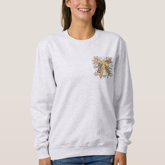 Christliches Patchwork Bow Cross Sweatshirt - Fait (Vorderseite)