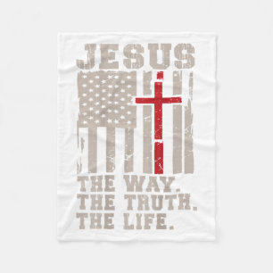 Christliches Patriotic Jesus Way Wahrheit Leben Am Fleecedecke