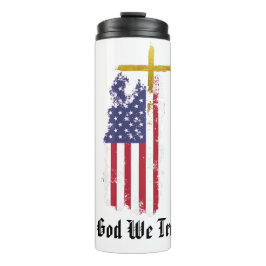 *~* Christliches Patriotisches Kreuz AP16 Grunge-F Thermosbecher