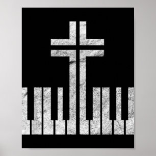 Christliches Piano-Kreuzung Pianist Gott Jesus M Poster