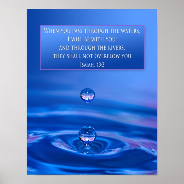 CHRISTLICHES POSTER - ISAIAH 43:2 - Wasser (Vorne)