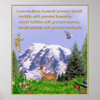 Christliches Poster Liebe mit dem ganzen Herzen