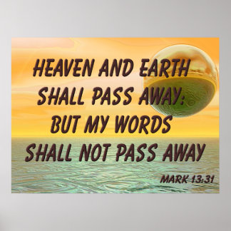 Christliches Poster mit Bibelverse Mark 13:31