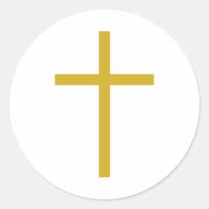 Christliches Quergold Runder Aufkleber