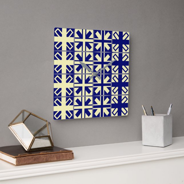 Christliches Quermuster 2 Quadratische Wanduhr (Büro)