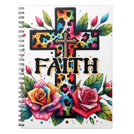 Christliches Rainbow-Faith Cross Notizblock