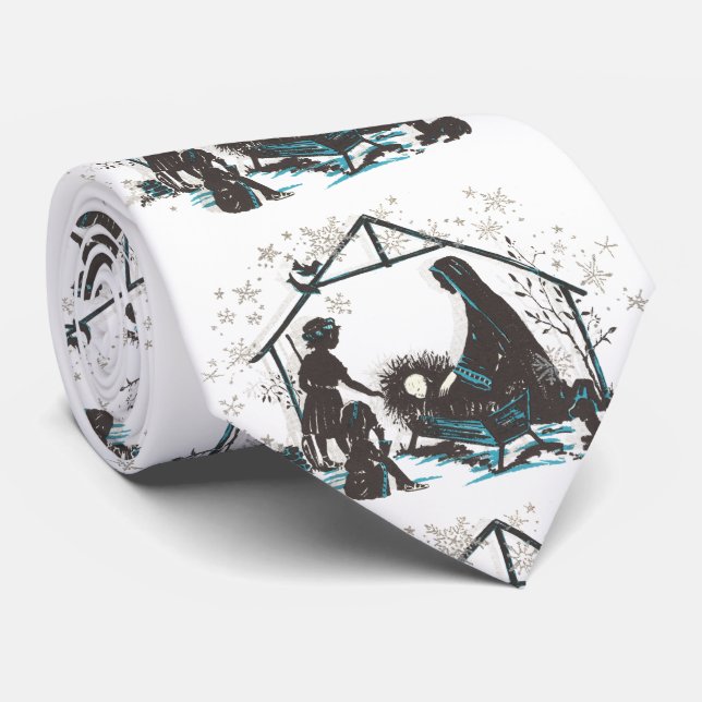 Christliches religiöses Baby Jesus Weihnachtskripp Krawatte (Gerollt)