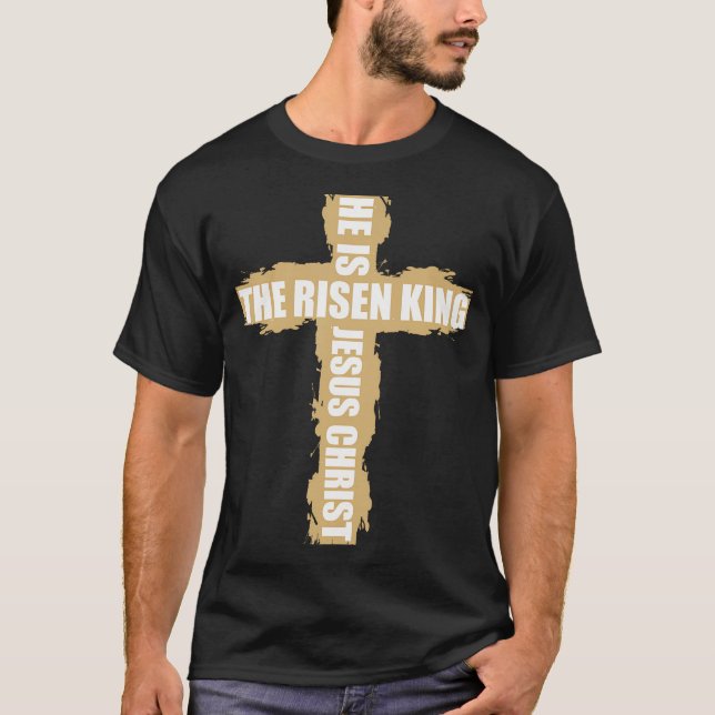 Christliches religiöses Hemd Er ist je T-Shirt (Vorderseite)