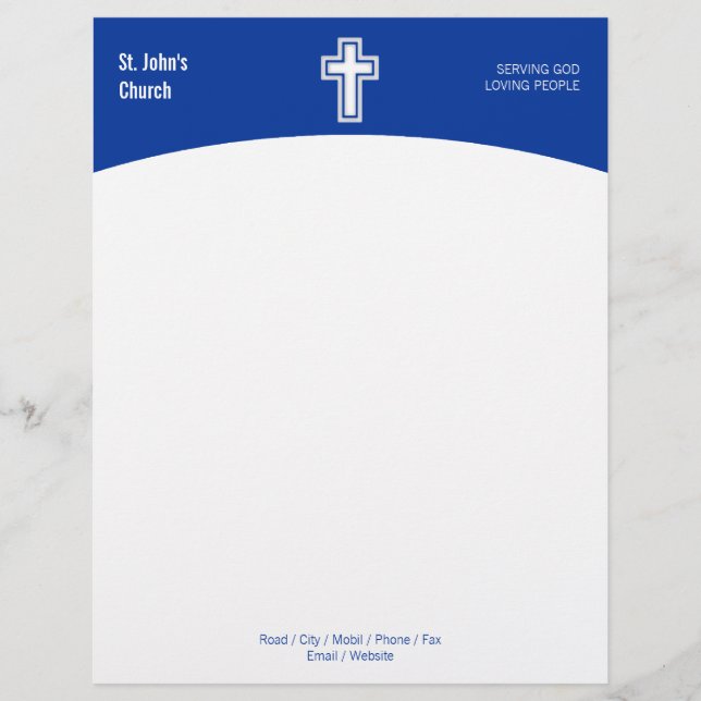 Christliches religiöses Kreuzsymbol Briefbogen (Vorderseite)