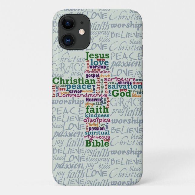 Christliches Religiöses Wortkreuz Case-Mate iPhone Hülle (Rückseite)