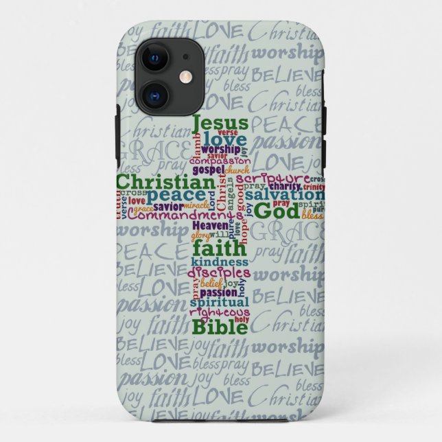 Christliches Religiöses Wortkreuz Case-Mate iPhone Hülle (Rückseite)