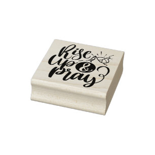 Christliches religiöses Zitat Erhebe dich und bete Gummistempel