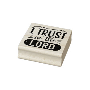 Christliches religiöses Zitat Ich vertraue auf den Gummistempel