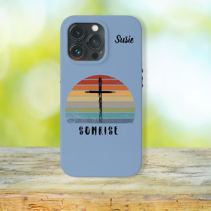 Christliches Retro Sunrise Watercolo Cross Case-Mate iPhone Hülle