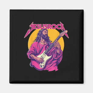 Christliches Retro-Zitat Jesus Rock Grundmusik Magnet