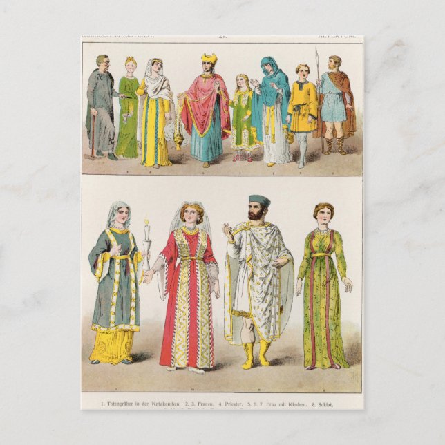 Christliches römisches Kleid Postkarte (Vorderseite)