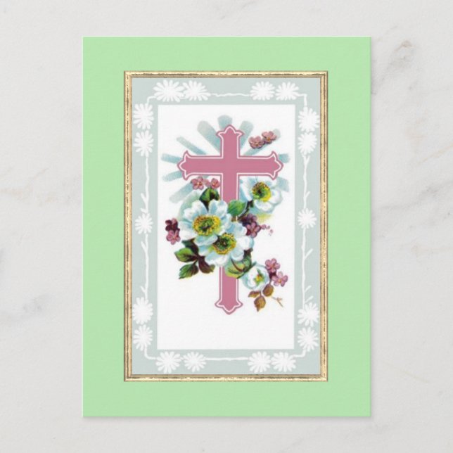 Christliches rotes Kreuz Postkarte (Vorderseite)