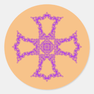 Christliches rotes Kreuz Runder Aufkleber