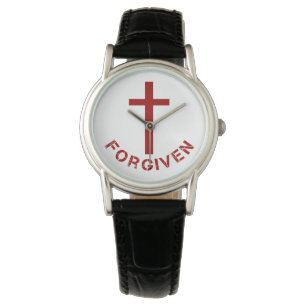 Christliches Rotes Kreuz und Textdesign Armbanduhr