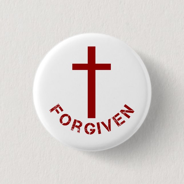 Christliches Rotes Kreuz und Textdesign Button (Vorderseite)